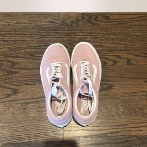 Vans Pink and White Old Skool Sneakers